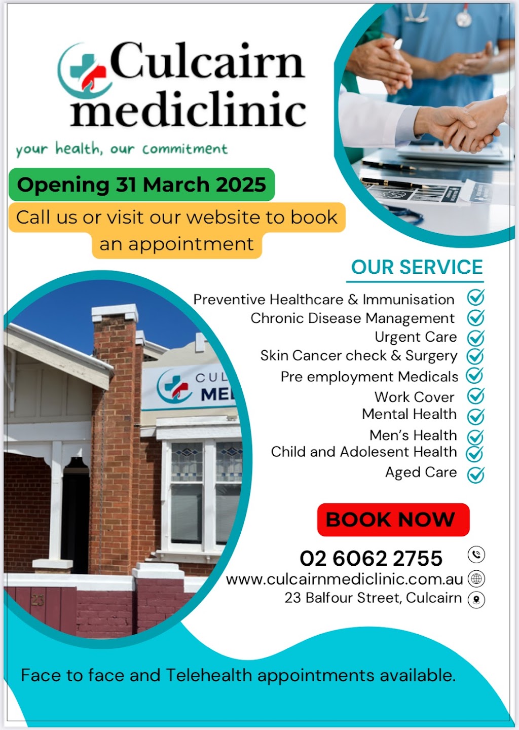 Culcairn Mediclinic | 23 Balfour St, Culcairn NSW 2660, Australia | Phone: (02) 6062 2755