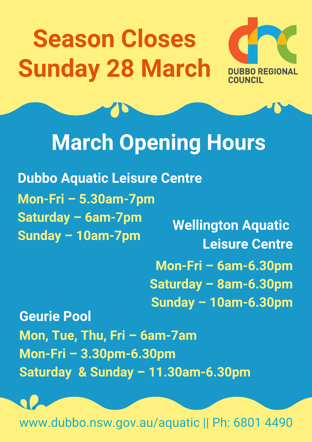 Wellington Aquatic Leisure Centre | Warne St, Wellington NSW 2820, Australia | Phone: (02) 6840 1760