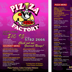 Kilmore Pizza Factory | meal takeaway | 97 Clarke St, Kilmore VIC 3764, Australia | 0357822666 OR +61 3 5782 2666