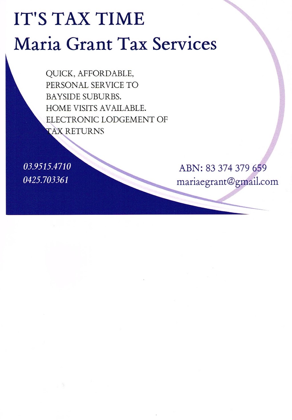 Maria E Grant | finance | 1 B Evan St, Parkdale VIC 3195, Australia | 0425703361 OR +61 425 703 361