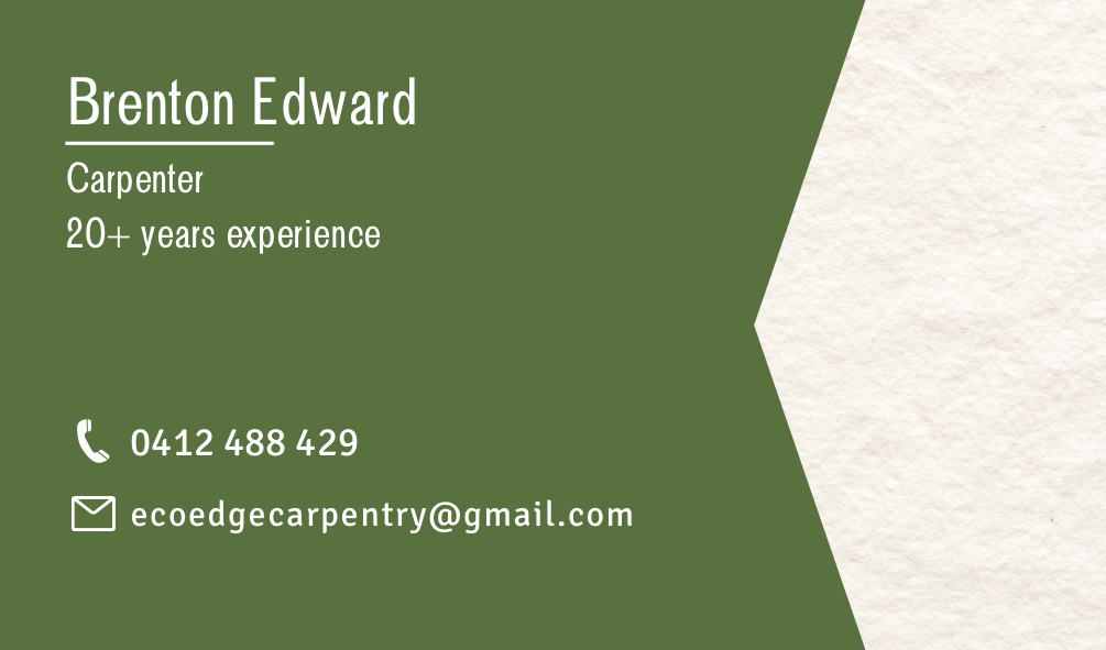 Eco Edge Carpentry | 550 Marysville Rd, Narbethong VIC 3778, Australia | Phone: 0412 488 429