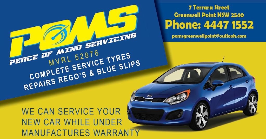 POMS Mechanical, Tyres & Servicing | car repair | 7 Terrara St, Greenwell Point NSW 2540, Australia | 0244471552 OR +61 2 4447 1552