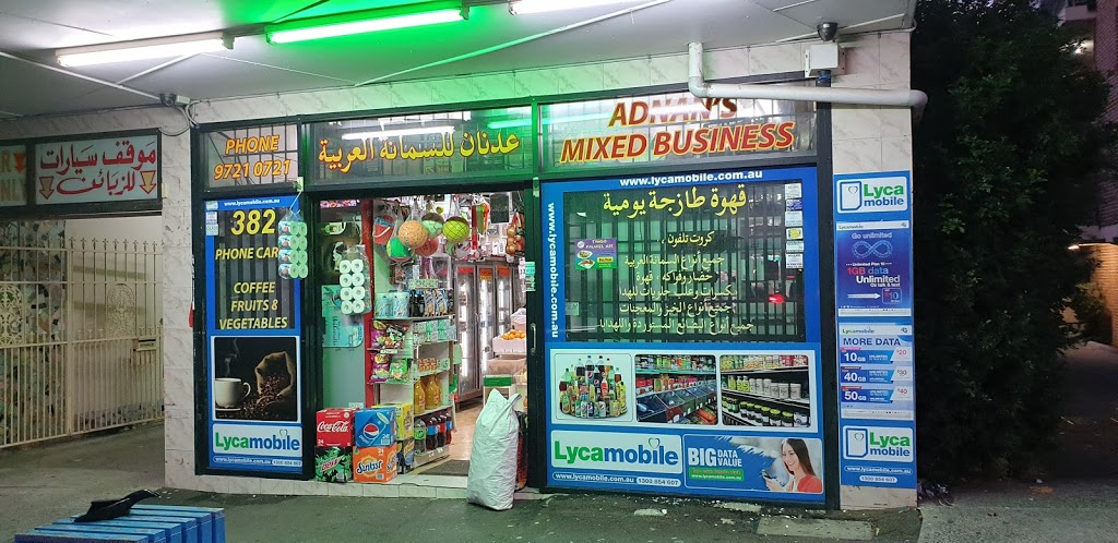 Adnan Mixed Business | supermarket | 382 Guildford Rd, Guildford NSW 2161, Australia | 0297210721 OR +61 2 9721 0721