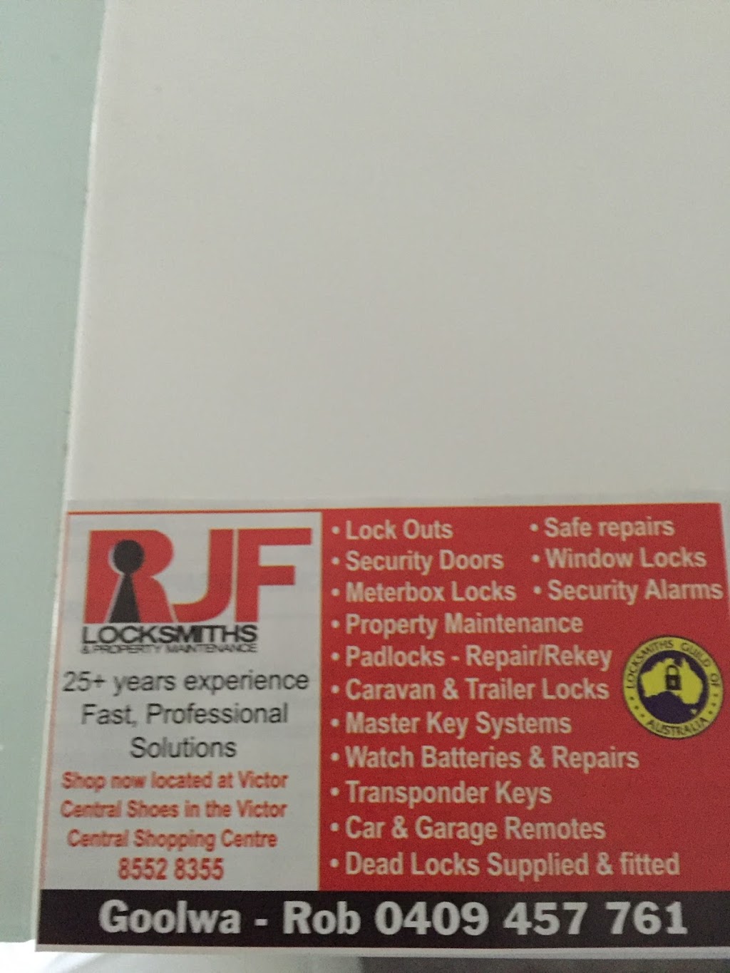 RJF LOCKSMITHS | locksmith | 14 Ferguson Rd, Goolwa Beach SA 5214, Australia | 0409457761 OR +61 409 457 761