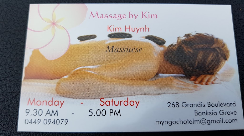 Massage By Kim | 268 Grandis Blvd, Banksia Grove WA 6031, Australia | Phone: 0449 094 079