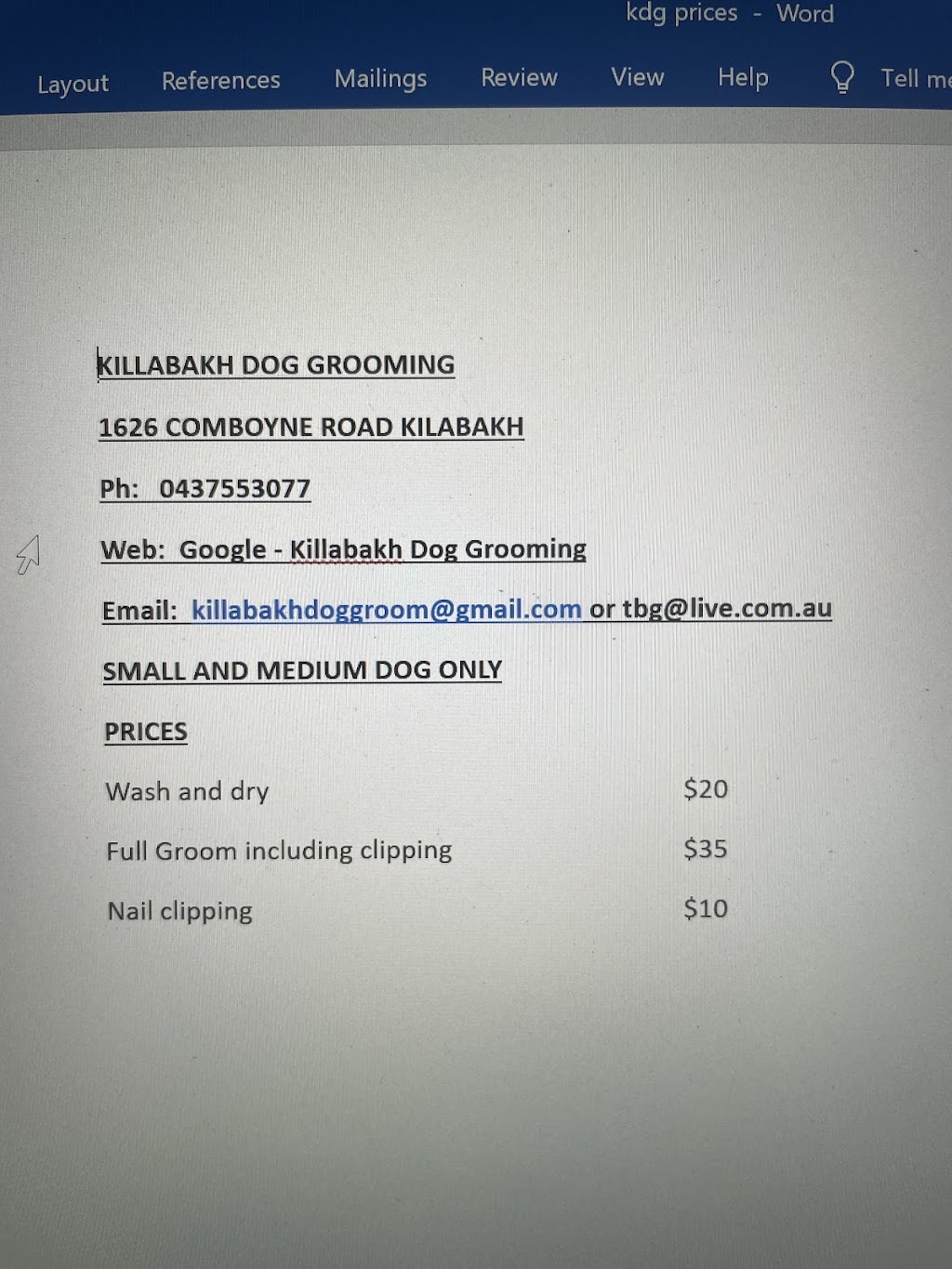 Killabakh Dog Grooming | 1626 Comboyne Rd, Killabakh NSW 2429, Australia | Phone: 0437 553 077