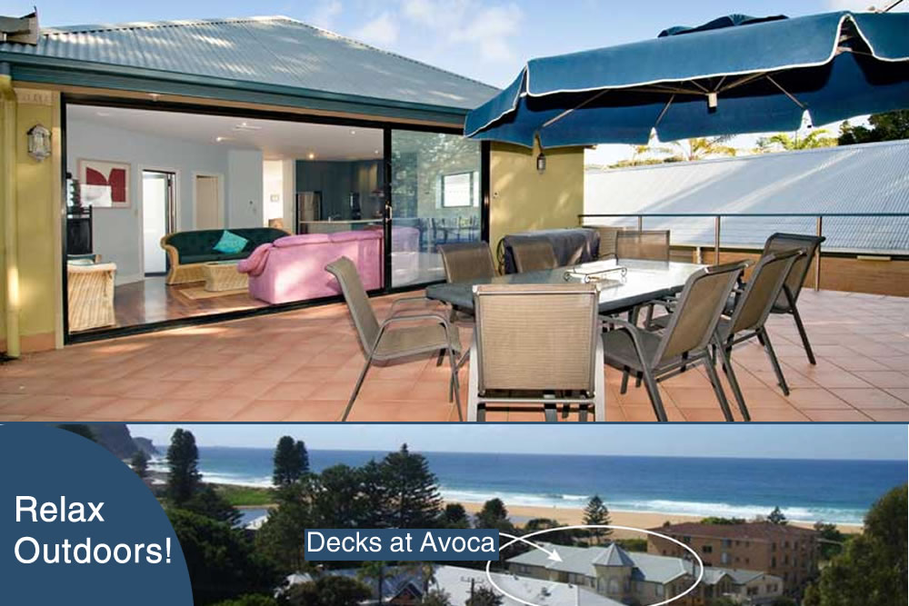 Decks at Avoca Beach Accommodation | lodging | 177 Avoca Dr, Avoca Beach NSW 2251, Australia | 0243821286 OR +61 2 4382 1286