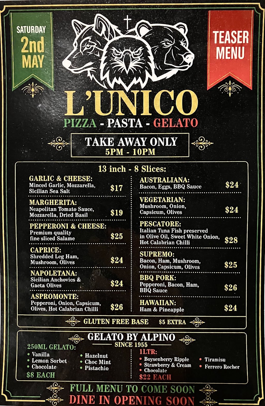 L’UNICO Pizza Warrimoo | 285 Great Western Hwy, Warrimoo NSW 2774, Australia | Phone: 0493 656 343