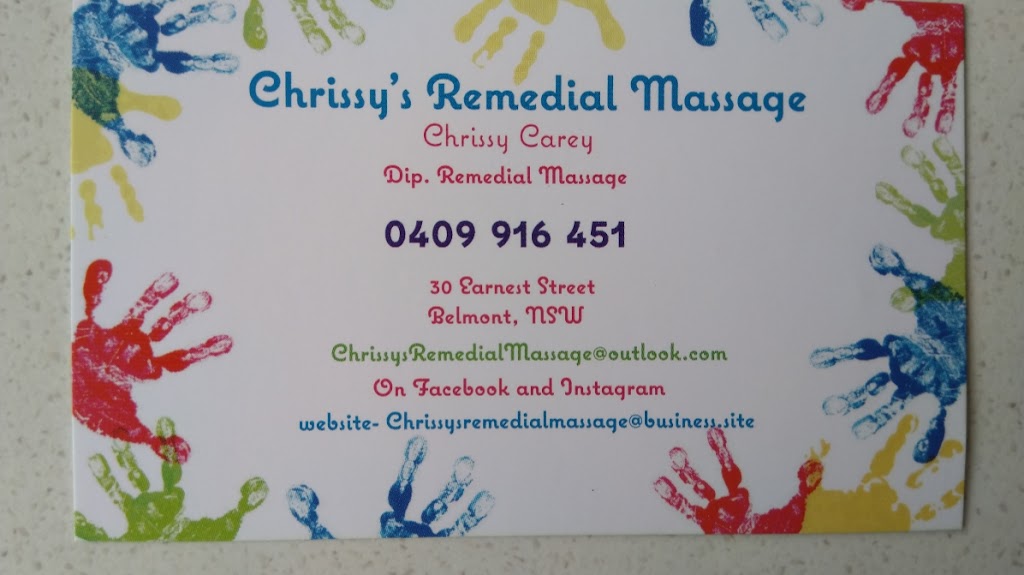 Chrissys Remedial Massage | 21 Canberra St, Charlestown NSW 2290, Australia | Phone: 0409 916 451