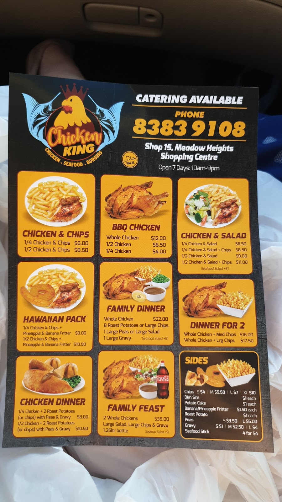 Chicken king | restaurant | 55 Paringa Blvd, Meadow Heights VIC 3048, Australia | 0383839108 OR +61 3 8383 9108