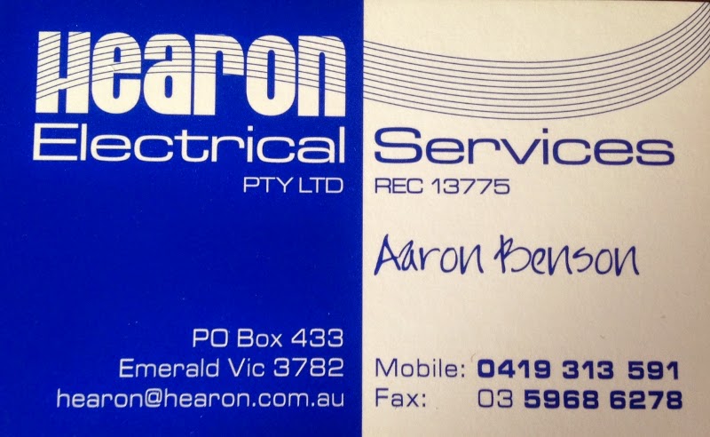 Hearon Electrical Services Pty Ltd |  | 5 Jarmina Way, Emerald VIC 3782, Australia | 0419313591 OR +61 419 313 591