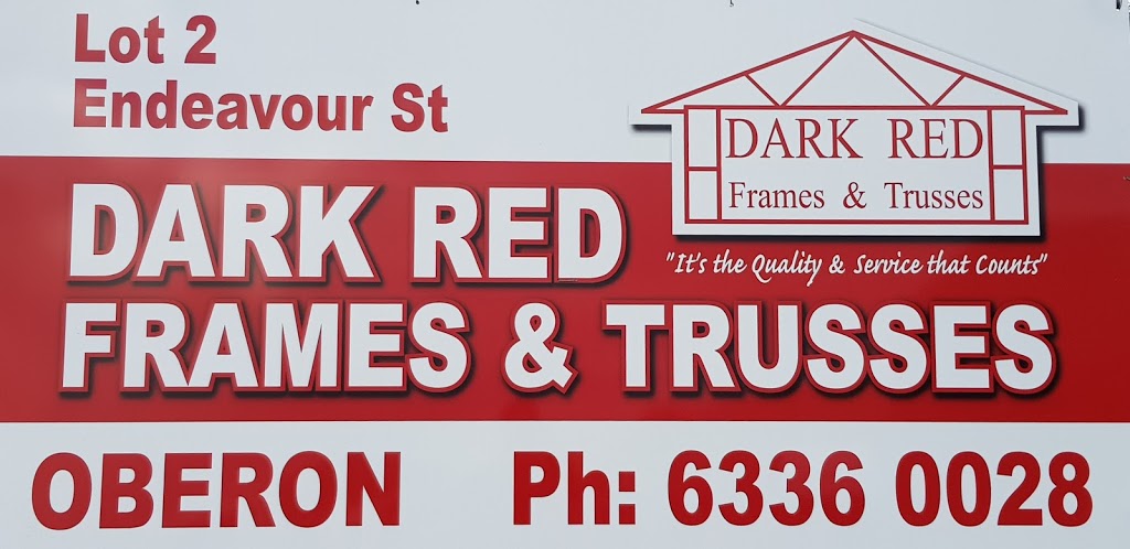 Dark Red Frame & Truss | 2 Endeavour St, Oberon NSW 2787, Australia | Phone: (02) 6336 0028