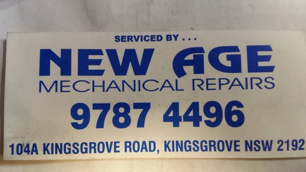 New Age Mechanical Repairs | car repair | 104 Kingsgrove Rd, Belmore NSW 2192, Australia | 0297874496 OR +61 2 9787 4496