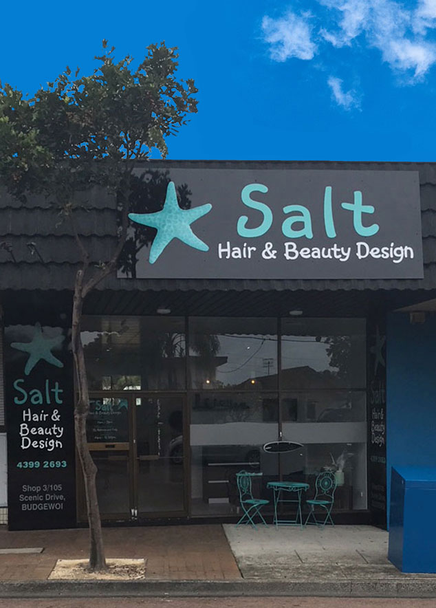 Salt Hair and Beauty Design | Shop 3/105 Scenic Dr, Budgewoi NSW 2262, Australia | Phone: (02) 4399 2693