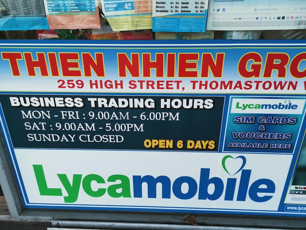 Thien Nhien Groceries | grocery or supermarket | 259 High St, Thomastown VIC 3074, Australia | 0432100636 OR +61 432 100 636