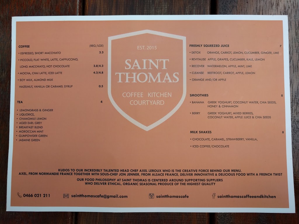 Saint Thomas Coffee and Kitchen | cafe | 533 Church St, Richmond VIC 3121, Australia