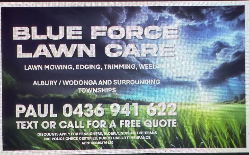 Blue Force Lawn Care | 18 Curley Ct, Thurgoona NSW 2640, Australia | Phone: 0436 941 622