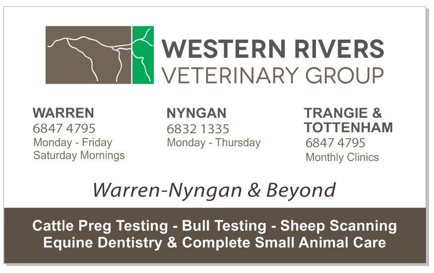 Western Rivers Veterinary Group | 35 Zora St, Warren NSW 2824, Australia | Phone: (02) 6847 4795