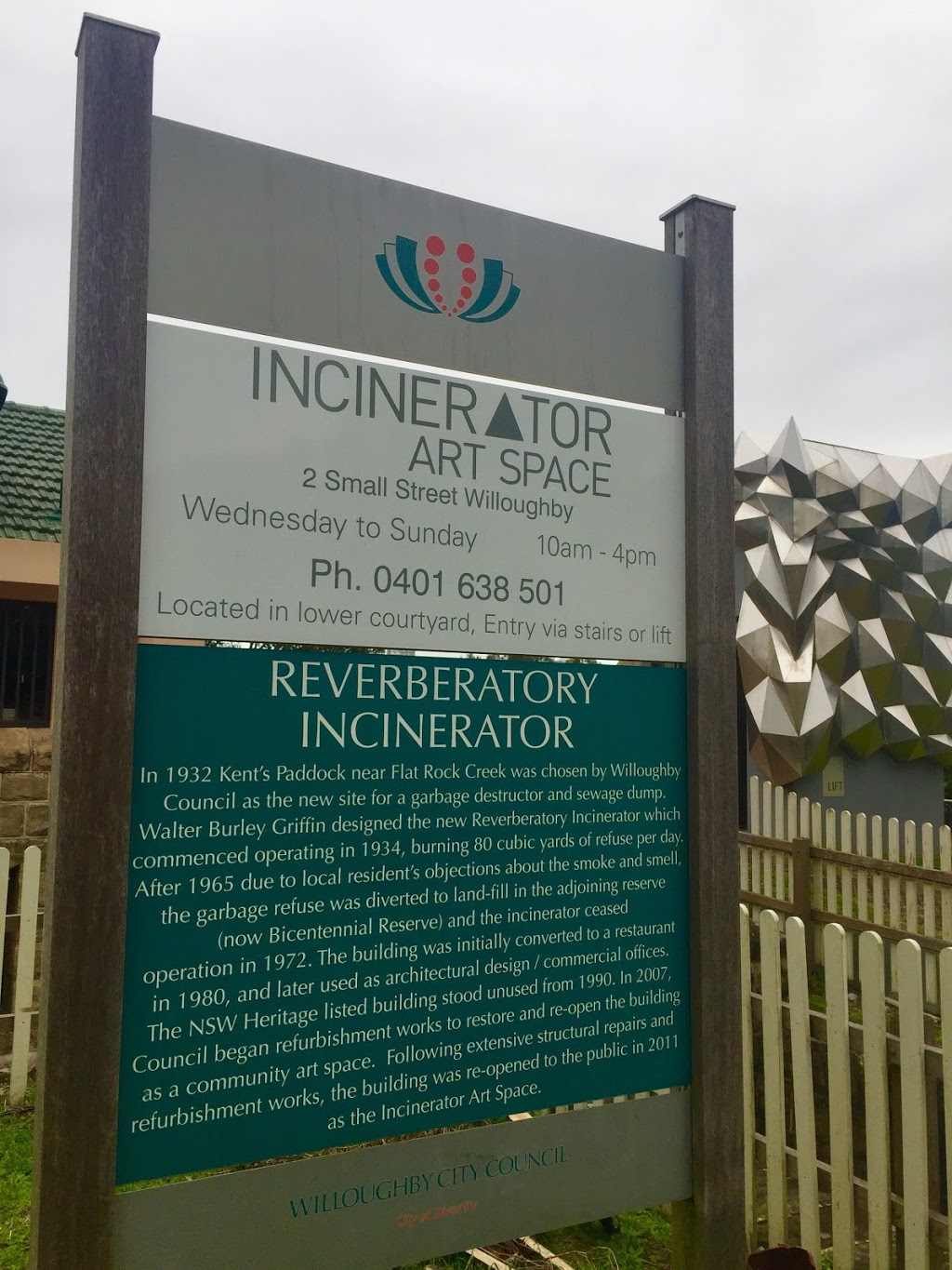 Incinerator Art Space | art gallery | 2 Small St, Willoughby NSW 2068, Australia | 0297777988 OR +61 2 9777 7988