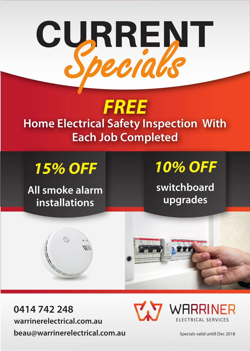 Warriner Electrical Services | electrician | Helensvale Rd, Helensvale QLD 4212, Australia | 0414742248 OR +61 414 742 248