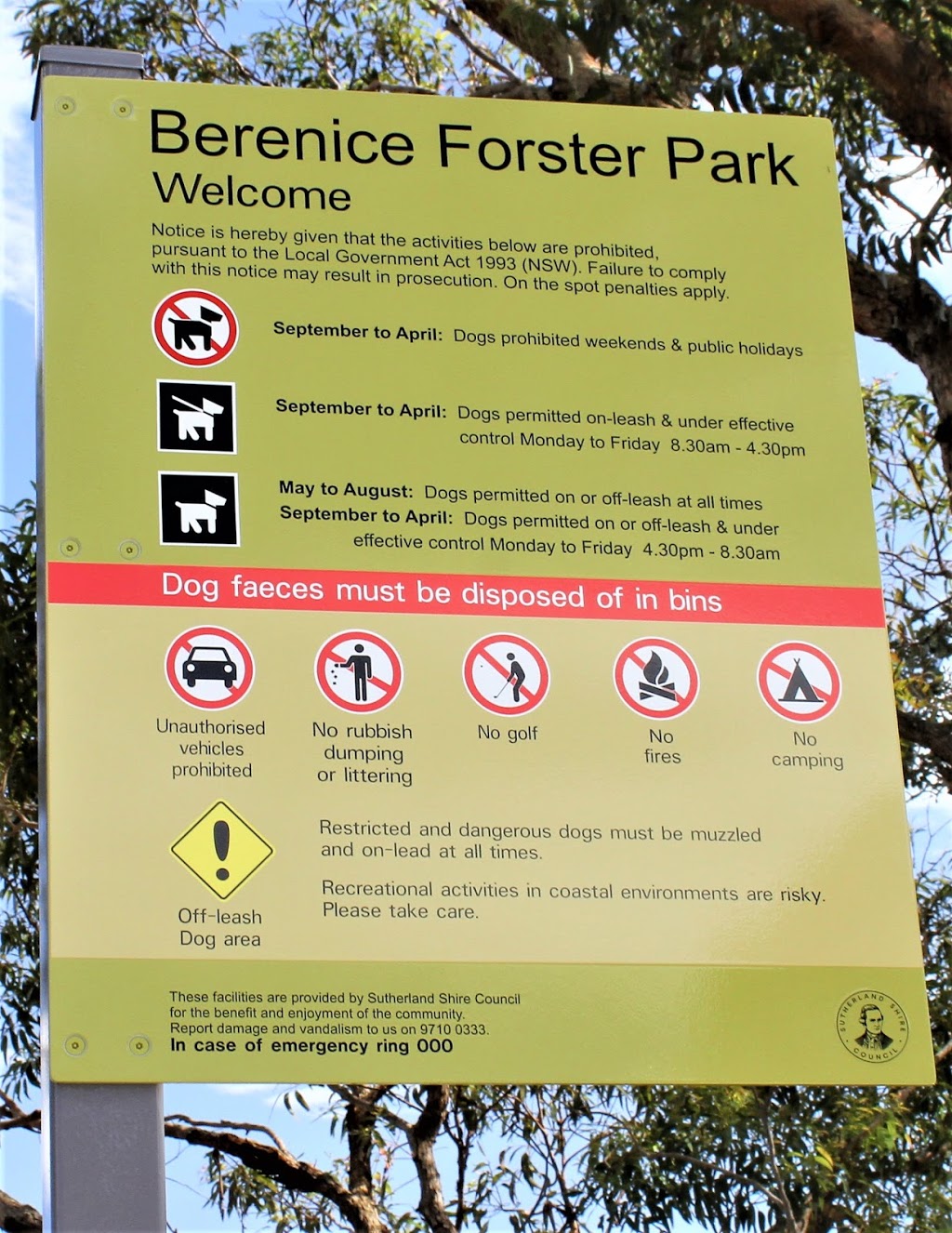 Berenice Forster Park | park | Brighton St, Bundeena NSW 2230, Australia | 0297100333 OR +61 2 9710 0333