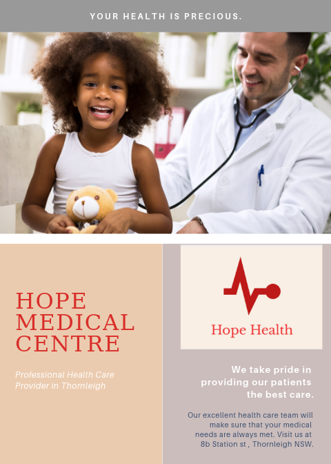Hope Medical Centre | hospital | 8B Station St, Thornleigh NSW 2120, Australia | 0299808045 OR +61 2 9980 8045