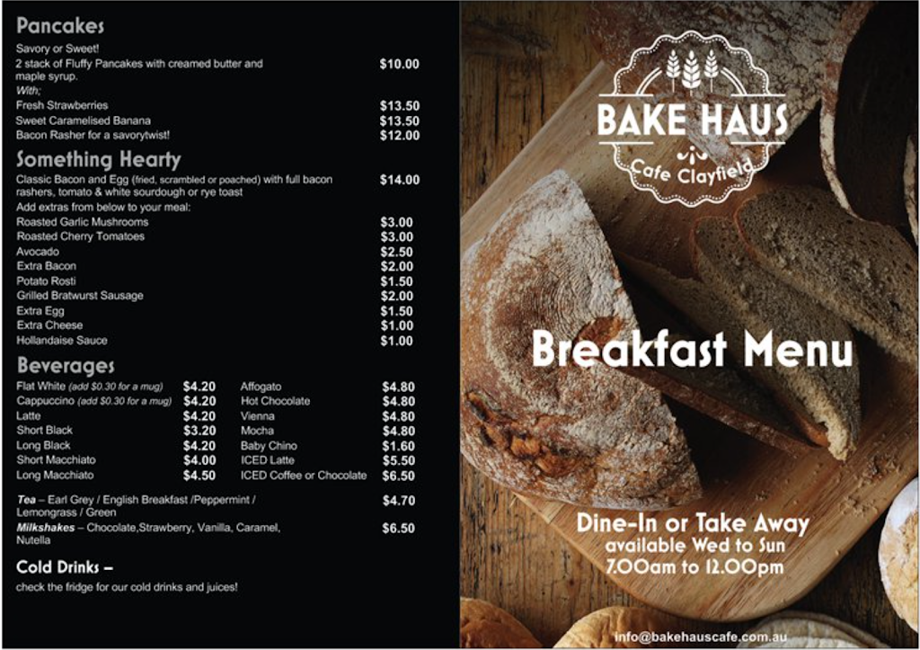 Bake Haus Cafe Clayfield | cafe | Oriel Place, 531 Sandgate Rd, Clayfield QLD 4011, Australia | 0731624272 OR +61 7 3162 4272