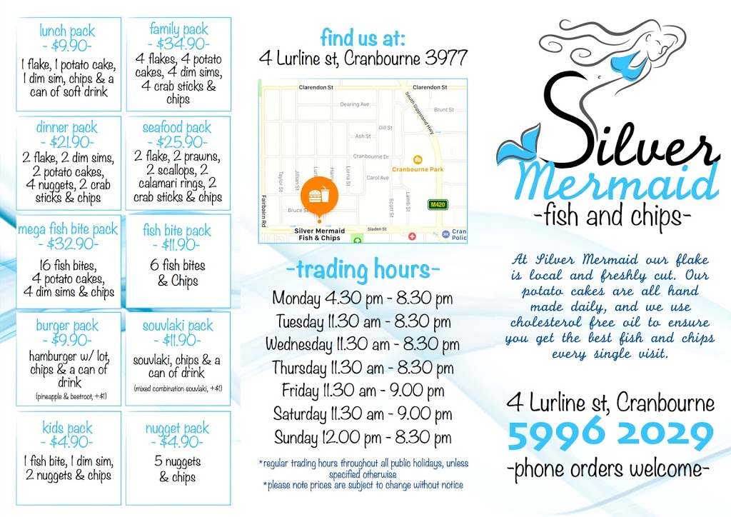 Silver Mermaid Fish & Chips | 4 Lurline St, Cranbourne VIC 3977, Australia | Phone: (03) 5996 2029