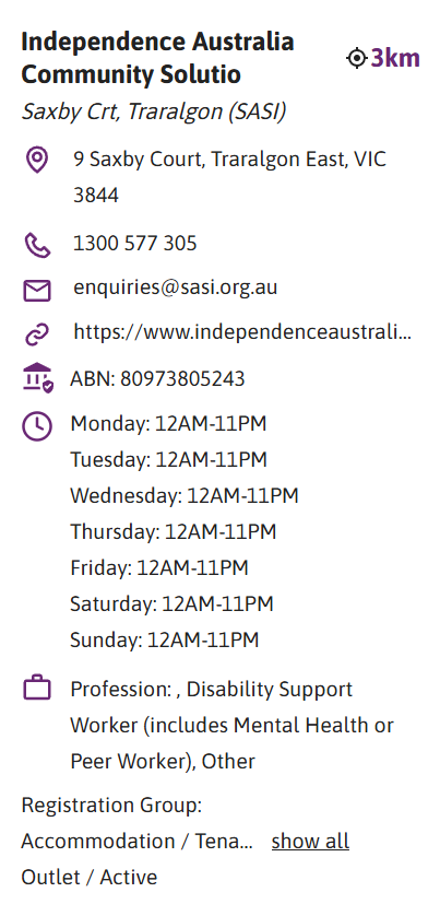Independence Australia Community Solution | 9 Saxby Ct, Traralgon East VIC 3844, Australia | Phone: 1300 577 305