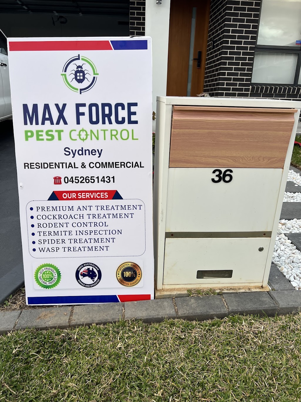 Max Force Pest Control | 36 Thoroughbred Dr, Cobbitty NSW 2570, Australia | Phone: 0452 651 431