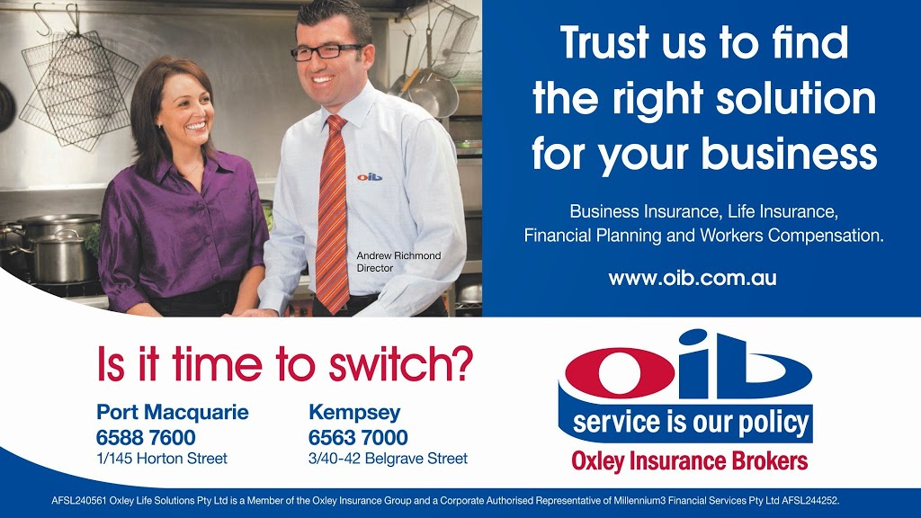 Oxley Insurance Brokers | insurance agency | 1/145 Horton St, Port Macquarie NSW 2444, Australia | 0265887600 OR +61 2 6588 7600