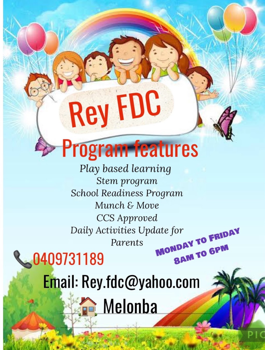 Rey Family Daycare | 8 Mistflower St, Melonba NSW 2765, Australia | Phone: 0430 475 597