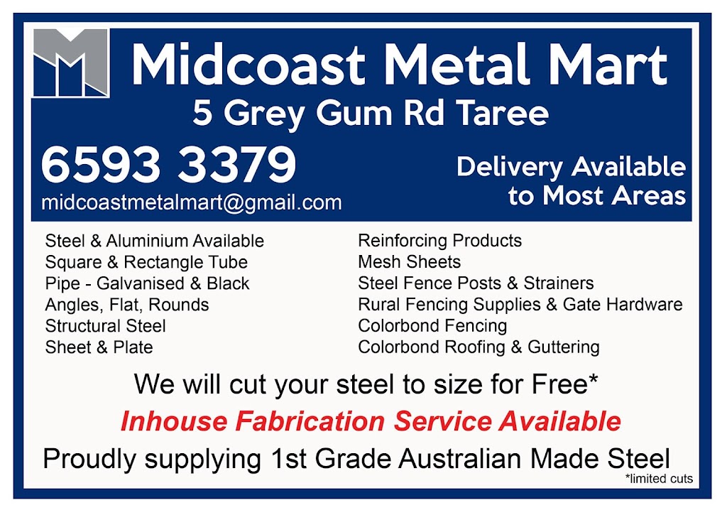 Midcoast Metal Mart | 5 Grey Gum Rd, Taree NSW 2430, Australia | Phone: (02) 6593 3379