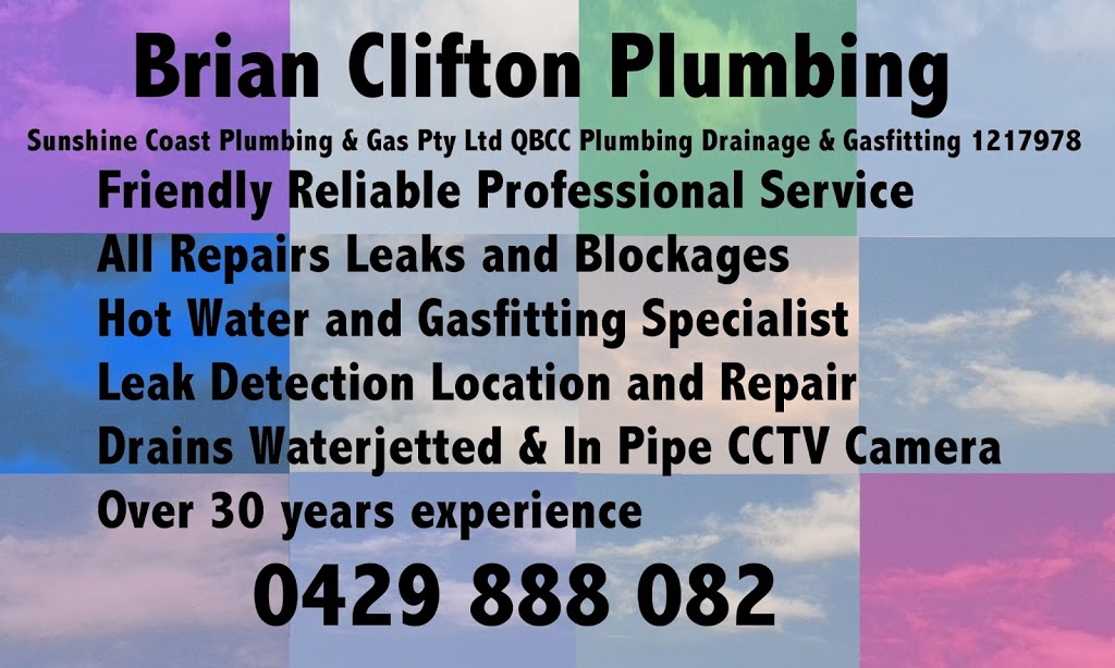 Brian Clifton Plumbing and Gasfitting Services | plumber | 8 Livistona Dr, Doonan QLD 4562, Australia | 0429888082 OR +61 429 888 082