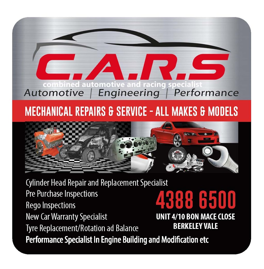 CARS Automotive- previously Dave Brien Automotive | car repair | 4/10 Bon-Mace Cl, Berkeley Vale NSW 2261, Australia | 0243886500 OR +61 2 4388 6500