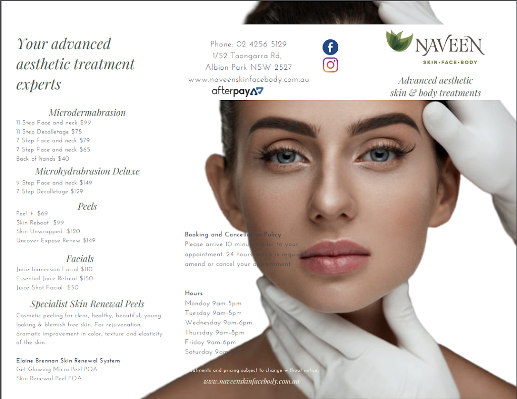 Naveen Skin Face Body | beauty salon | 1/152 Tongarra Rd, Albion Park NSW 2527, Australia | 0242565129 OR +61 2 4256 5129
