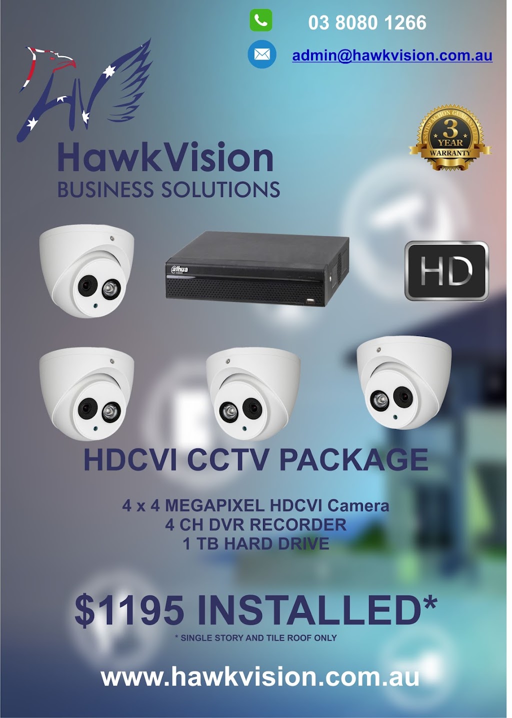 ✅Home CCTV and Alarm systems - Hawkvision | 1/167 Glenroy Rd, Glenroy VIC 3046, Australia | Phone: 0470 760 337