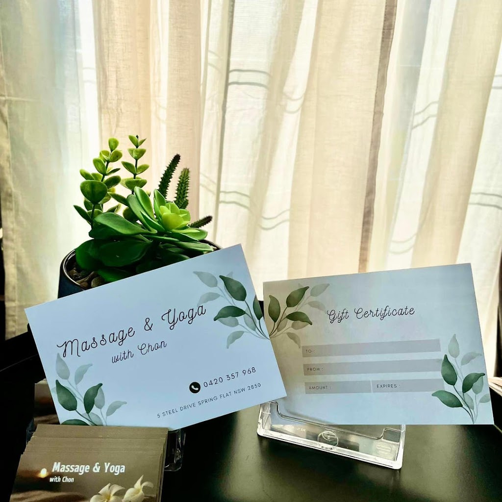 Massage & Yoga with Chon | 5 Steel Dr, Spring Flat NSW 2850, Australia | Phone: 0420 357 968