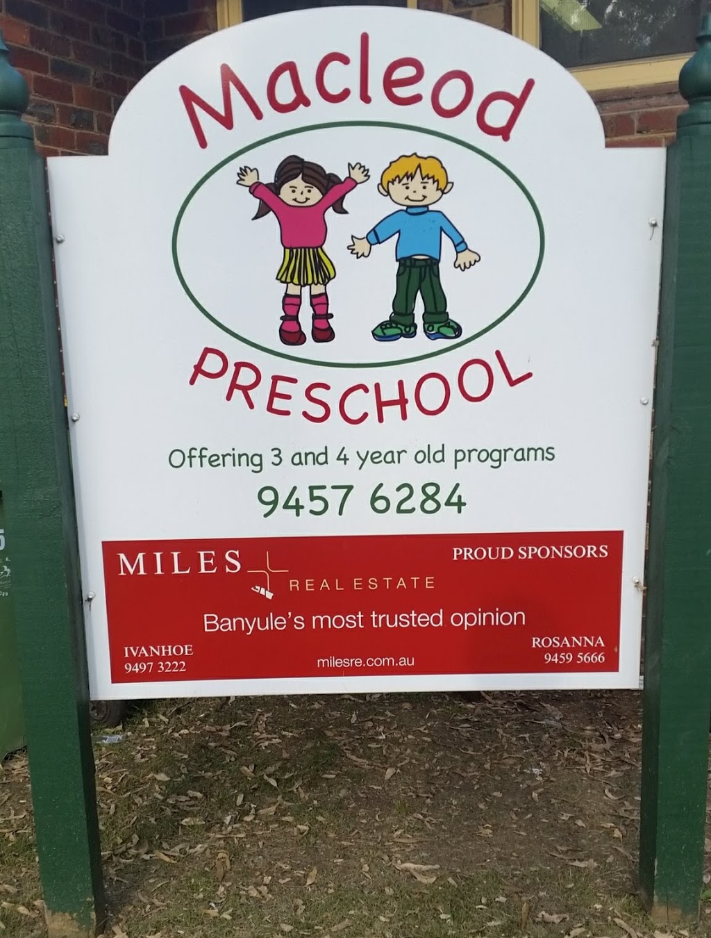 Macleod Preschool | school | Birdwood Ave, Macleod VIC 3085, Australia | 0394576284 OR +61 3 9457 6284
