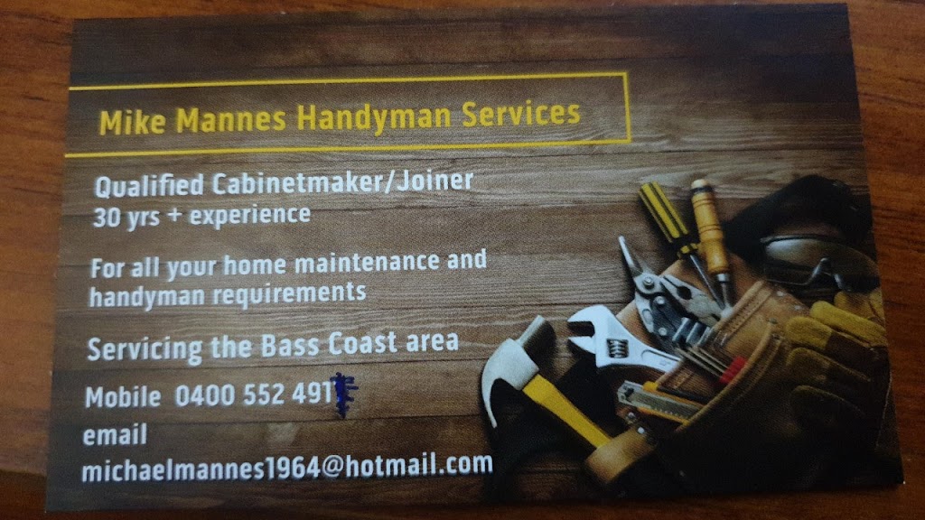 Mike Mannes Handyman Services | 18 Semaphore St, Coronet Bay VIC 3984, Australia | Phone: 0400 552 491