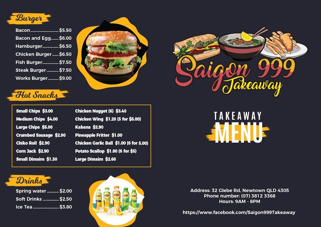 Saigon 999 Takeaway | meal takeaway | 32 Glebe Rd, Newtown QLD 4305, Australia | 0738123368 OR +61 7 3812 3368