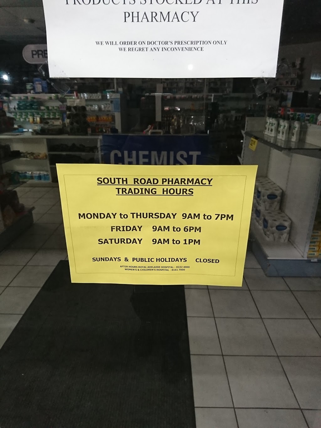 South Road Pharmacy | pharmacy | 234 South Rd, Mile End SA 5031, Australia | 0882340008 OR +61 8 8234 0008