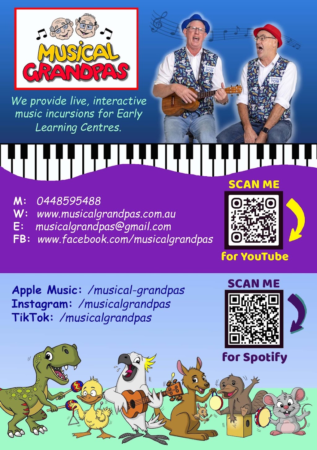 Musical Grandpas Pty/Ltd | Unit 2/15 Taylor Cl, Miranda NSW 2228, Australia | Phone: 0448 595 488
