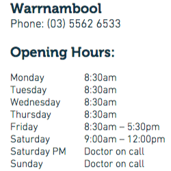 Jamieson Medical Clinic | Northpoint Shopping Centre, 2/70-80 Hopkins Hwy, Warrnambool VIC 3280, Australia | Phone: (03) 5562 6533