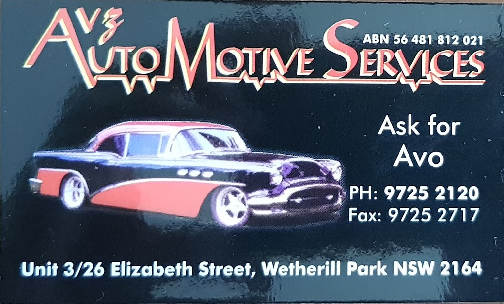 AVZ Automotive Services | car repair | 3/26 Elizabeth St, Wetherill Park NSW 2164, Australia | 0297252120 OR +61 2 9725 2120