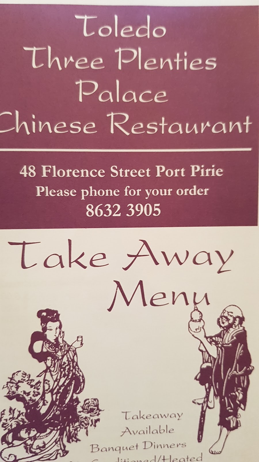 Toledo Three Plenties Palace Chinese Restaurant | restaurant | 48 Florence St, Port Pirie SA 5540, Australia | 0886323905 OR +61 8 8632 3905