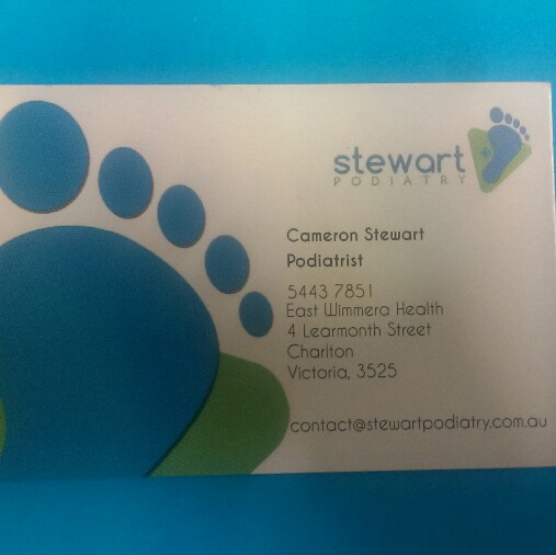 Stewart Podiatry - Charlton | 2 Learmonth St, Charlton VIC 3525, Australia | Phone: (03) 5443 7851