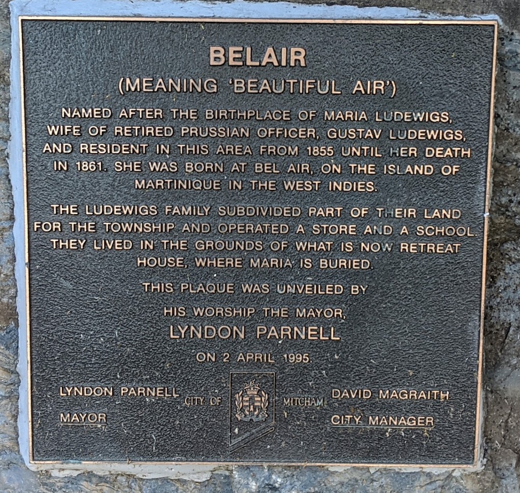 Belair plaque | Belair SA 5052, Australia