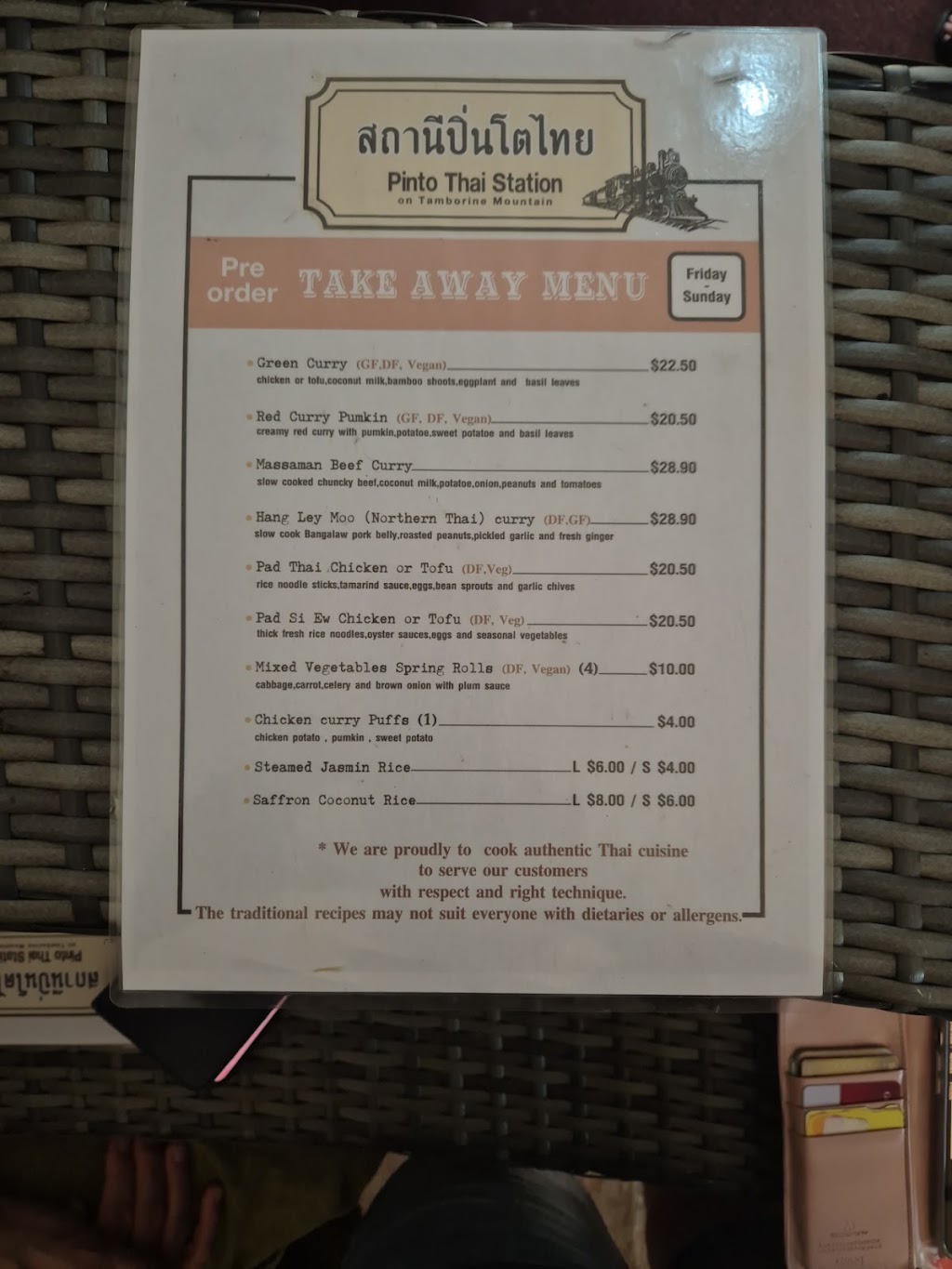 Pinto Thai Station | 499/505 Main Western Rd, Tamborine Mountain QLD 4272, Australia | Phone: 0428 314 288