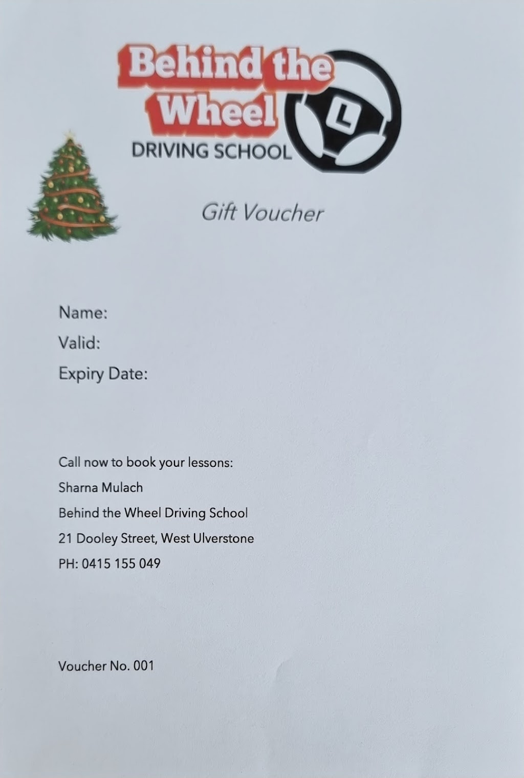 Behind The Wheel Driving School |  | 21 Dooley St, West Ulverstone TAS 7315, Australia | 0415155049 OR +61 415 155 049